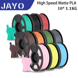 JAYO PLA Classic 10Rolls 3D Printer Filaments High Speed Matte PLA 1.75mm Maxi of 600mm/s no Bubble Free FDM for 3D Printing