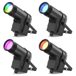 Datewink 2/4Pcs 30W RGBW LED Beam Pinspot Light Spot Lights DJ Disco Mirror Ball Stage Lighting Effect DMX For Party Wedding Bar