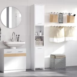 HOMCOM Storage Cabinet For Bathroom Bedroom Freestanding w/Door Cupboard&Shelves