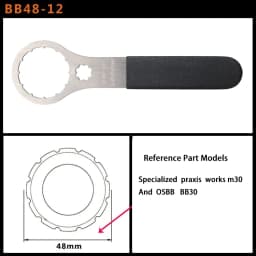 Bicycle Bottom Bracket Wrench Spanner Repair Tool 44-16/49-16/52-16/46-24/39-16/46-12/48-12/49-12/50-12/40.5-16T For DUB BSA T47