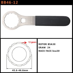 Bicycle Bottom Bracket Wrench Spanner Repair Tool 44-16/49-16/52-16/46-24/39-16/46-12/48-12/49-12/50-12/40.5-16T For DUB BSA T47