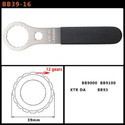 Bicycle Bottom Bracket Wrench Spanner Repair Tool 44-16/49-16/52-16/46-24/39-16/46-12/48-12/49-12/50-12/40.5-16T For DUB BSA T47
