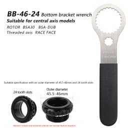 Bicycle Bottom Bracket Wrench Spanner Repair Tool 44-16/49-16/52-16/46-24/39-16/46-12/48-12/49-12/50-12/40.5-16T For DUB BSA T47
