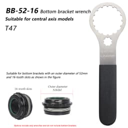 Bicycle Bottom Bracket Wrench Spanner Repair Tool 44-16/49-16/52-16/46-24/39-16/46-12/48-12/49-12/50-12/40.5-16T For DUB BSA T47