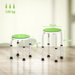 HOMCOM 360 Degree Swivel Shower Stool w/ Non-Slip Feet for Disabled Green