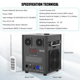 U'King 700W Cold Sparks Machine Indoor/Outdoor Electronic Flower Spraying Machine Fire-work Machine for Wedding Show Party