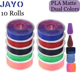 JAYO pla matte dual Color 10Rolls/Set 3D Filament 1.75mm ±0.02mm 3D Printer Filament New product, no bubbles 7 colors available
