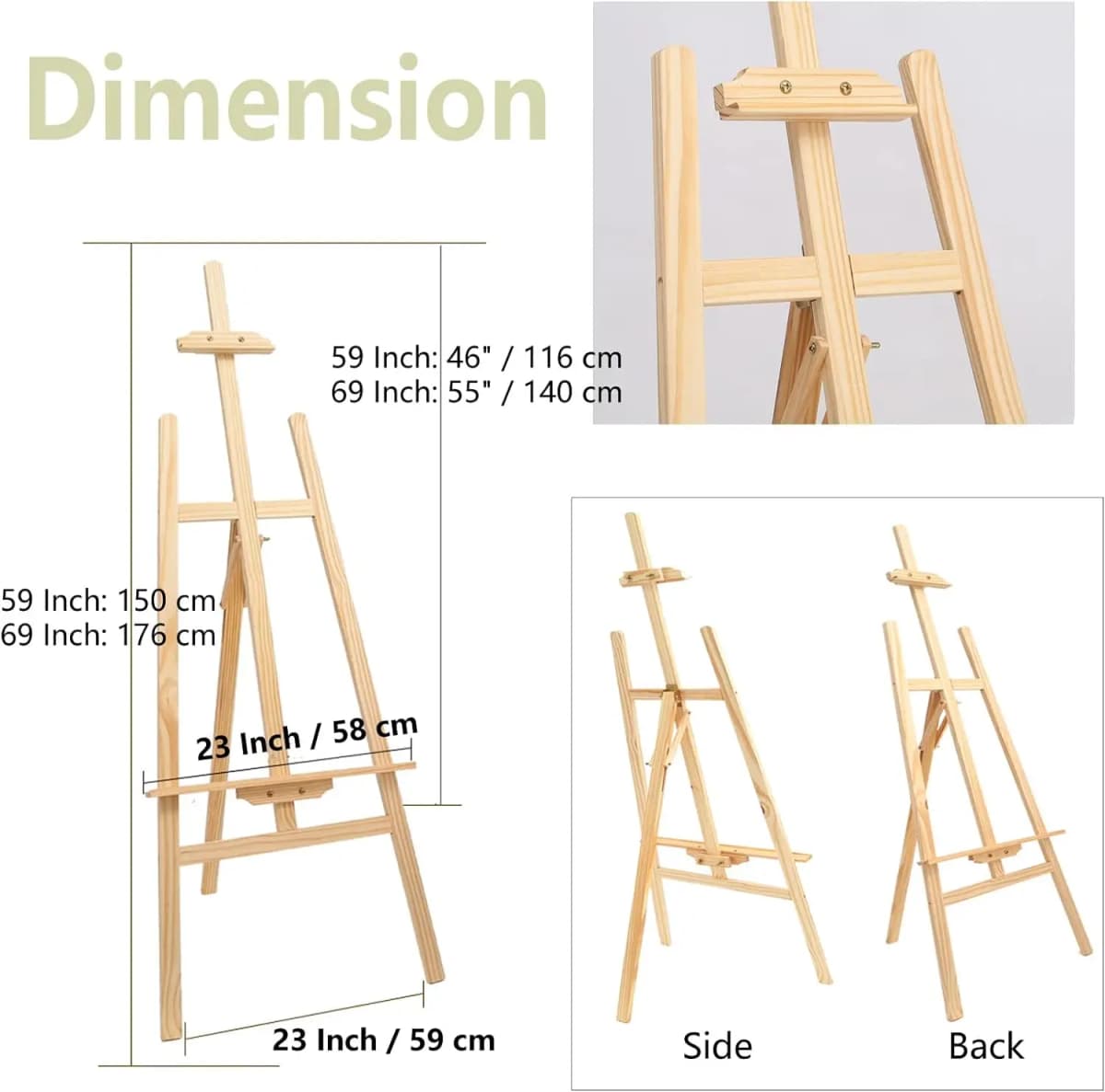 Easel Stand Wooden A-Frame Folding Pine Wood Artist Art Craft Adjustable Display Exhibition for Wedding Painting Art Easel