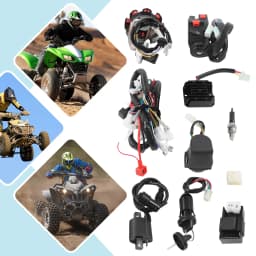 ATV Wiring Harness Kit, Complete Electric Wiring, Harness CDI Ignition Coil with Lead For 4-stroke ATV QUAD 125-250CC