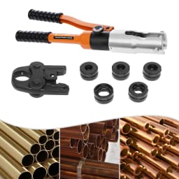 Professional Crimping Pliers Copper Pipes Crimper Hydraulic Press Tool 10T with Toolbox V/M Molds