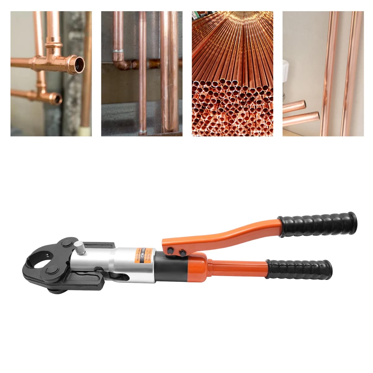 Professional Crimping Pliers Copper Pipes Crimper Hydraulic Press Tool 10T with Toolbox V/M Molds