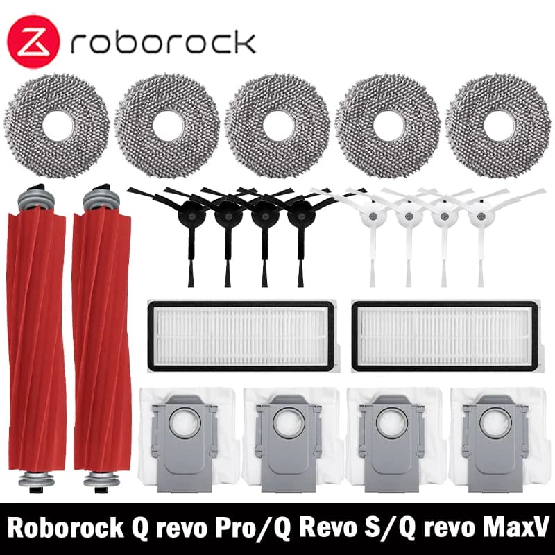 Roborock Q MaxV/Q S/Q Pro Robot Aspirador Accesorio Bolsa De Polvo Cepillo Lateral Principal Filtro HEPA Paños De