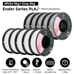 5/10 PCS CREALITY 3D PLA Printer Filament 1.75mm 1KG 3D Printing Plastic Material Black/White For Ender Series Printer