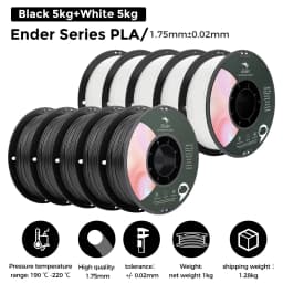 5/10 PCS CREALITY 3D PLA Printer Filament 1.75mm 1KG 3D Printing Plastic Material Black/White For Ender Series Printer