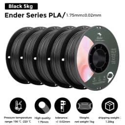 5/10 PCS CREALITY 3D PLA Printer Filament 1.75mm 1KG 3D Printing Plastic Material Black/White For Ender Series Printer