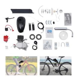 110cc Bicycle Engine Kit 2-Stroke Bicycle Gasoline Engine Motor Kit 3kw/6000r/min Motorized Bike Kit 55km/h Max Speed