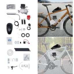 110cc Bicycle Engine Kit 2-Stroke Bicycle Gasoline Engine Motor Kit 3kw/6000r/min Motorized Bike Kit 55km/h Max Speed