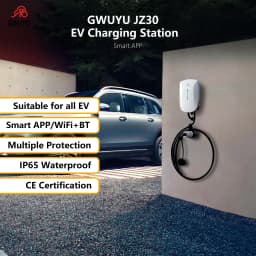 GWUYU Wallbox Type2 32A 7KW EV Charger 16A 11KW 32A 22KW 3 Phase Electric Vehicle Charging Station 5m Cable Support APP Control