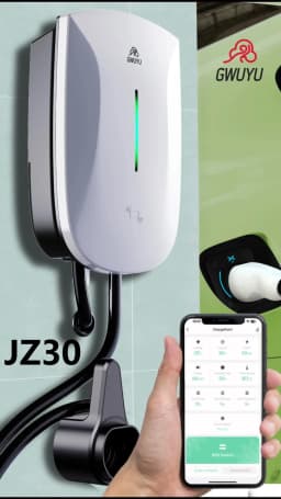GWUYU Wallbox Type2 32A 7KW EV Charger 16A 11KW 32A 22KW 3 Phase Electric Vehicle Charging Station 5m Cable Support APP Control