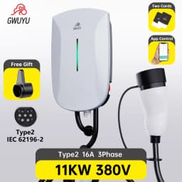 GWUYU Wallbox Type2 32A 7KW EV Charger 16A 11KW 32A 22KW 3 Phase Electric Vehicle Charging Station 5m Cable Support APP Control