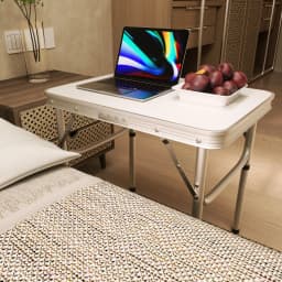 Indoor Outdoor 60x45cm Folding Table ,26-56cm Height Adjustable,Portable White Camping Desk BBQ Party Garden Easy To Install