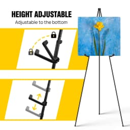 A+ 63" Floor Easel Stand Wedding Sign Poster Display w/Bag - Adjustable Height Foldable for Party Decor Graduation Promotions