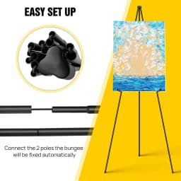 A+ 63" Floor Easel Stand Wedding Sign Poster Display w/Bag - Adjustable Height Foldable for Party Decor Graduation Promotions