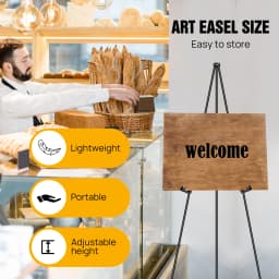 A+ 63" Floor Easel Stand Wedding Sign Poster Display w/Bag - Adjustable Height Foldable for Party Decor Graduation Promotions