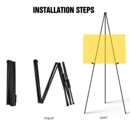 A+ 63" Floor Easel Stand Wedding Sign Poster Display w/Bag - Adjustable Height Foldable for Party Decor Graduation Promotions