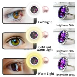 2022 Mobile Phone Fill Light 15X Macro Lens Portable Selfie LED Ring Flash Light Phone Selfie Lamp Ring Clip Light Drop Shipping