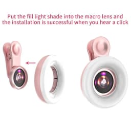 2022 Mobile Phone Fill Light 15X Macro Lens Portable Selfie LED Ring Flash Light Phone Selfie Lamp Ring Clip Light Drop Shipping