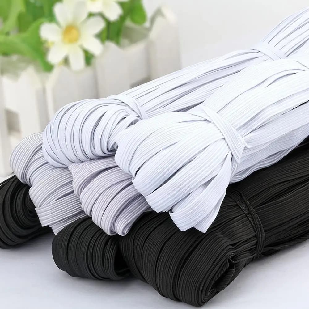 3/4/5/6/8/10MM White/Black Flat Elastic Bands Elastic Rubber Band Wedding Garment Elastic Tape for DIY Sewing Stretch Rope Acces