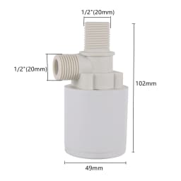 1/2" Automatic Water Level Control Valve Tower Floating Ball Valve Installed Inside The Tank Plug-in Free Inlet and Outlet Valve