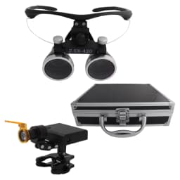 Dental Loupes Dental Magnifier Dental Lab Medical Loupes Magnification Binocular 2.5/3.5x420 Headlight Headlamp 5W Set Metal Box