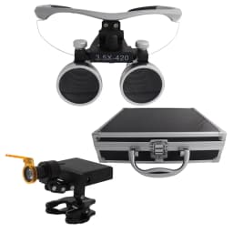 Dental Loupes Dental Magnifier Dental Lab Medical Loupes Magnification Binocular 2.5/3.5x420 Headlight Headlamp 5W Set Metal Box