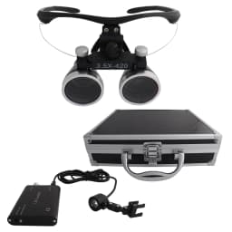 Dental Loupes Dental Magnifier Dental Lab Medical Loupes Magnification Binocular 2.5/3.5x420 Headlight Headlamp 5W Set Metal Box