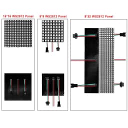 1/2PCS WS2812B 8X8 8x32 16x16 Pixel Panel Flexible Matrix Screen WS2812 IC RGB 5050 SMD Led Module Individually Addressable DC5V