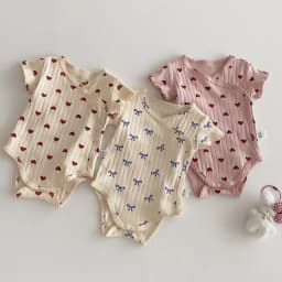 Summer Boys and Girls Baby Short-Sleeved Pants Simple Comfortable Full Printed Newborn Printed Pants