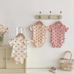 Summer Boys and Girls Baby Short-Sleeved Pants Simple Comfortable Full Printed Newborn Printed Pants