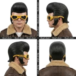 Elvis Presley Inspired Half Face Latex Mask Retro Vintage Costume Prop For Halloween Party Cosplay