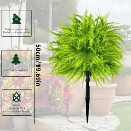 2pcs - 44cm Fern Ground Insert, Realistic Boston Fern, Suitable for Indoor/Outdoor Garden Wedding Spring/Summer Decoration.