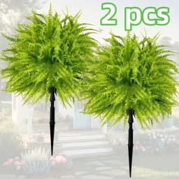 2pcs - 44cm Fern Ground Insert, Realistic Boston Fern, Suitable for Indoor/Outdoor Garden Wedding Spring/Summer Decoration.