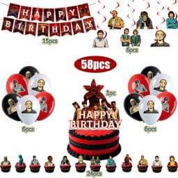 Horror Movie Birthday Decoration Stranger Season 5 Tableware Cups Plates Balloons Baby Shower Kids Birthday Party Supplies