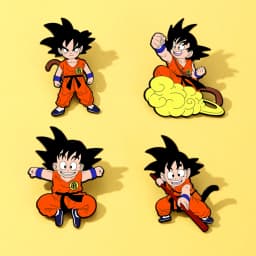 4 Pcs Son Goku Dragon Ball Cartoon Character Brooch Enamel Pin Metal Badge Jewelry for Clothes And Backpack Accessories Gifts