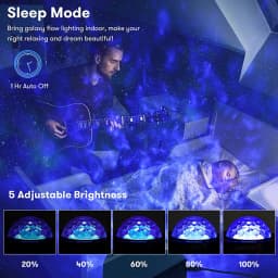 New Bluetooth Starry Sky Light Galaxy Projector Night Light Rotating Star/Nebula/Waves Projection for Home Party Bedroom Decor