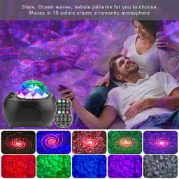 New Bluetooth Starry Sky Light Galaxy Projector Night Light Rotating Star/Nebula/Waves Projection for Home Party Bedroom Decor