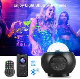 New Bluetooth Starry Sky Light Galaxy Projector Night Light Rotating Star/Nebula/Waves Projection for Home Party Bedroom Decor