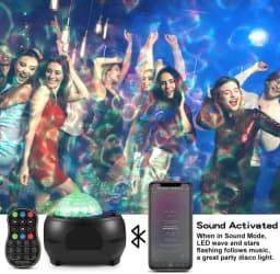 New Bluetooth Starry Sky Light Galaxy Projector Night Light Rotating Star/Nebula/Waves Projection for Home Party Bedroom Decor