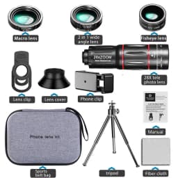 4 In 1 28x Zoom Telephoto Lens With Cell Phone Holder And Tripod Cell Phone Camera Lens For Iphone And Phone