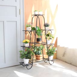 9 Tier Plant Stand Indoor Outdoor, Metal Multilayer Flower Shelf, Patio Garden Potted Plant Holder Display Rack for Plants Pots